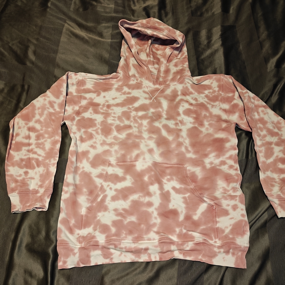Lululemon Women's Large Pink White Tie-Dye Camo Hooded Sweatshirt Hoodie